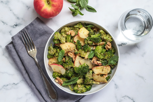 Broccoli Salad with Pesto, Apple & Walnut