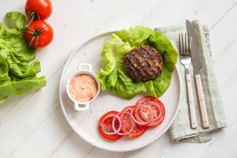 Quinoa, Beef & Zucchini No-Bun Burger