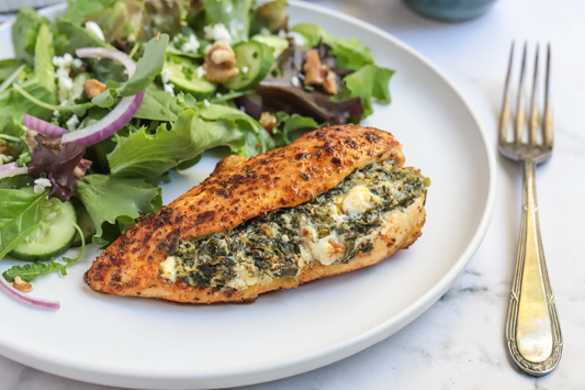 Mediterranean Spinach & Feta Stuffed Chicken