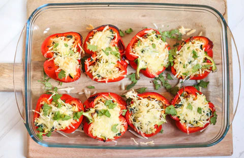 Left-over Christmas Turkey Stuffed Peppers
